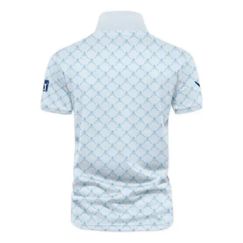 Golf Sport Pattern Light Blue Style Update Logo 2025 PGA Championship Callaway Vneck Polo Shirt Style Classic