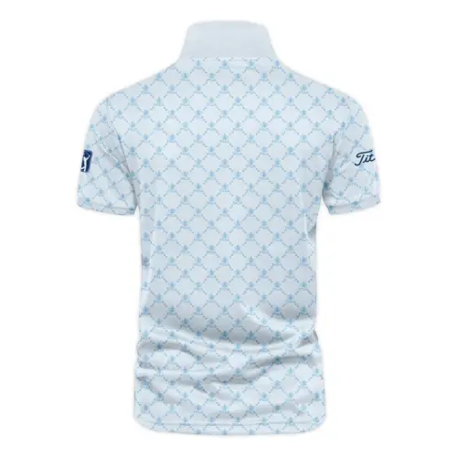 Golf Sport Pattern Light Blue Style Update Logo 2025 PGA Championship Titleist Vneck Polo Shirt Style Classic