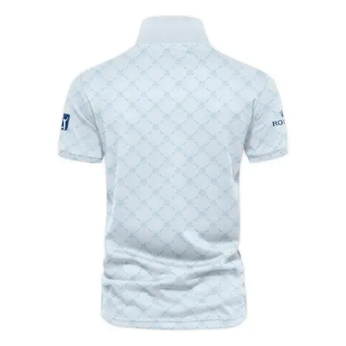 Golf Sport Pattern Light Blue Sport Update Logo 2025 PGA Championship Rolex Vneck Polo Shirt Style Classic
