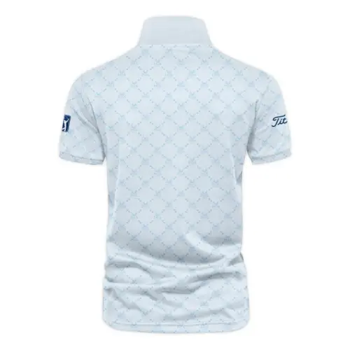 Golf Sport Pattern Light Blue Sport Update Logo 2025 PGA Championship Titleist Vneck Polo Shirt Style Classic