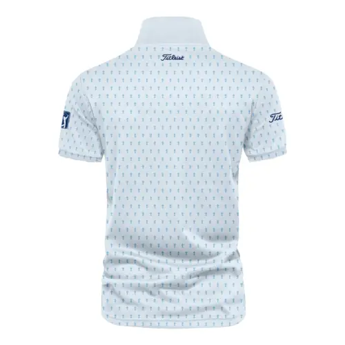 Golf Pattern Light Blue Cup Update Logo 2025 PGA Championship Titleist Vneck Polo Shirt Style Classic Polo Shirt For Men