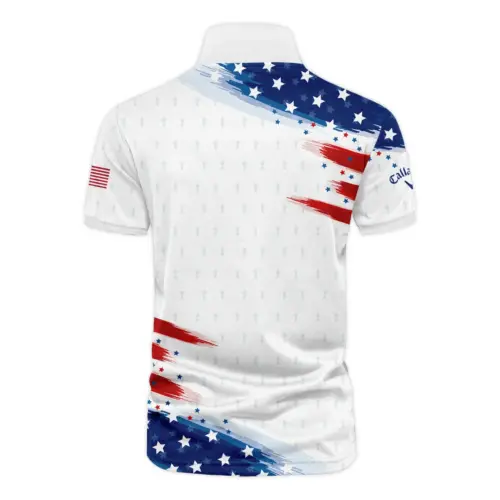 Golf Flag American Sport Love Updated Logo 125th U.S. Open Callaway Vneck Polo Shirt Style Classic