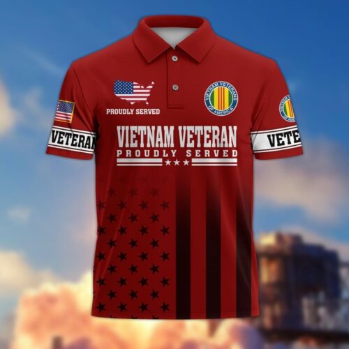 Premium Vietnam Veteran Polo Shirt, Gifts For US Veterans, Gifts On Father's Day, Independence Day, Armed Forces Day, Veterans Day, Memorial Day