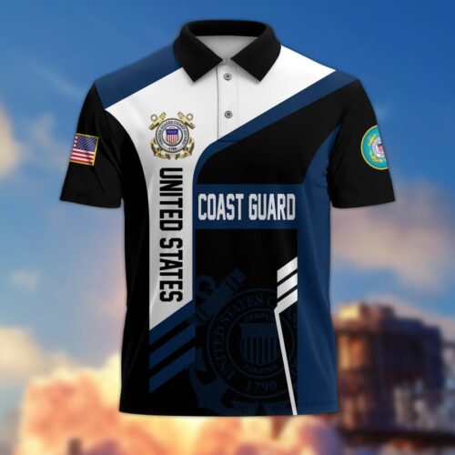 Premium US Coast Guard Polo Shirt, Gifts For US Veterans, Gifts On Father's Day, Independence Day, Armed Forces Day, Veterans Day, Memorial Day