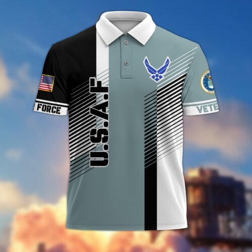 Premium US Air Force Polo Shirt, Gifts For US Veterans, Gifts On Father's Day, Independence Day, Armed Forces Day, Veterans Day, Memorial Day