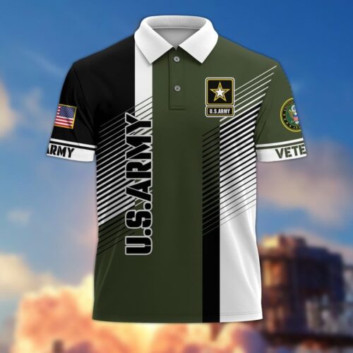 Premium US Army Polo Shirt, Gifts For US Veterans, Gifts On Father's Day, Independence Day, Armed Forces Day, Veterans Day, Memorial Day
