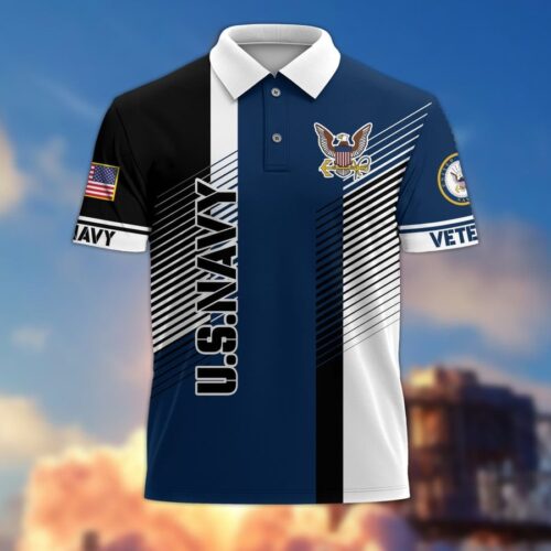 Premium US Navy Polo Shirt, Gifts For US Veterans, Gifts On Father's Day, Independence Day, Armed Forces Day, Veterans Day, Memorial Day