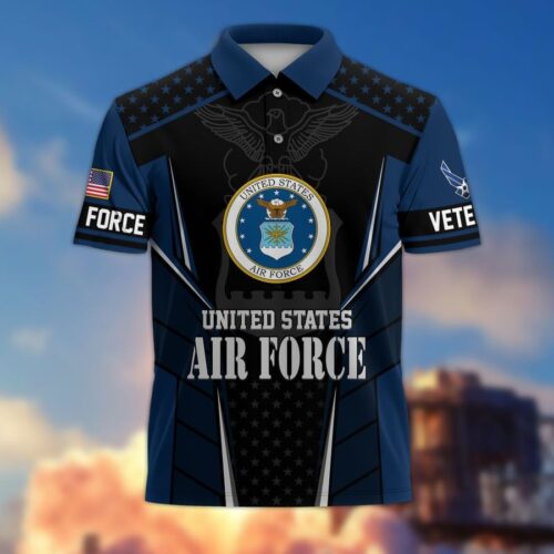 Premium US Air Force Polo Shirt, Gifts For US Veterans, Gifts On Father's Day, Independence Day, Armed Forces Day, Veterans Day, Memorial Day