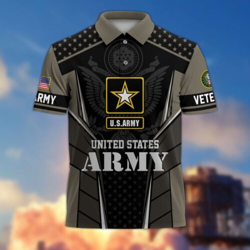 Premium US Army Polo Shirt, Gifts For US Veterans, Gifts On Father's Day, Independence Day, Armed Forces Day, Veterans Day, Memorial Day