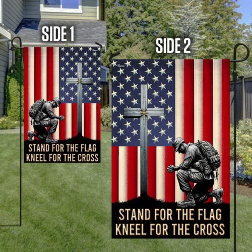 American Flag with Cross Veteran Day Christ Flag