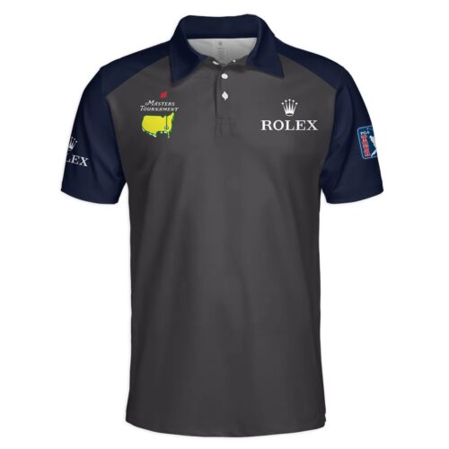 Navy Rolex Masters Tournament Exclusive Logo Polo Shirt All Over Prints Gift For Fans