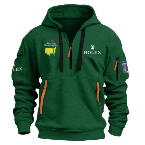Rolex Masters Tournament Exclusive Logo Hoodie Half Zipper Heathered